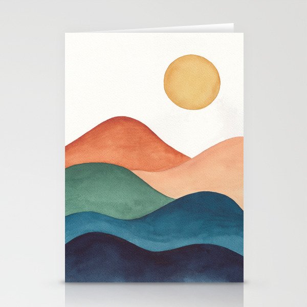 Colorful Abstract Mountains Stationery Card Gallery Image 2