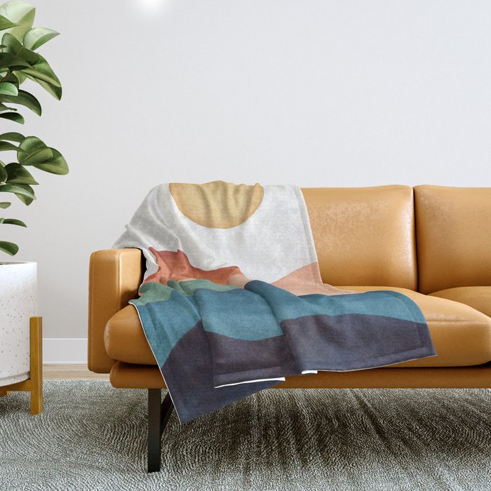 Colorful Abstract Mountains Throw Blanket Gallery Image 1