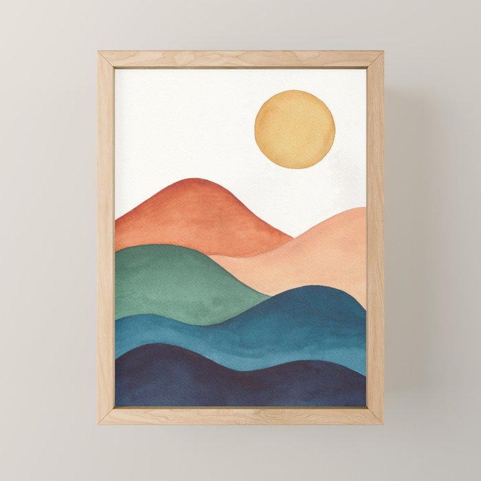 Colorful Abstract Mountains Mini Art Print Gallery Image 1