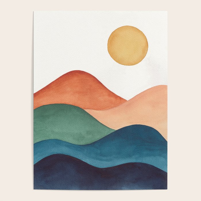 Colorful Abstract Mountains Poster Gallery Image 1