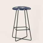Zebra Parade - Black and White on Denim Navy Blue Stool Gallery Image 1