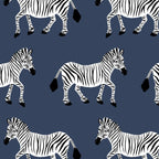 Zebra Parade - Black and White on Denim Navy Blue Coffee Mug Gallery Image 2