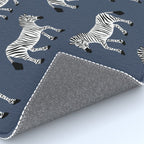 Zebra Parade - Black and White on Denim Navy Blue Rug Gallery Image 4