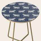 Zebra Parade - Black and White on Denim Navy Blue Side Table Gallery Image 2