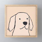 Golden retriever on cream Mini Art Print Gallery Image 1
