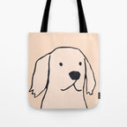 Golden retriever on cream Tote Bag Gallery Image 1