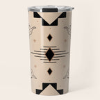 Lost Desert Tile - Black & Camel Travel Mug Gallery Image 1
