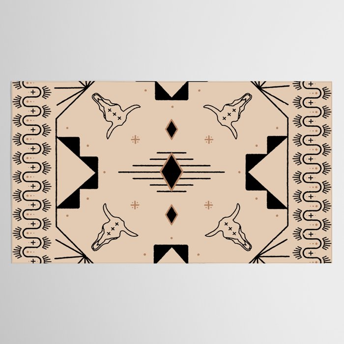 Lost Desert Tile - Black & Camel Tablecloth Gallery Image 2