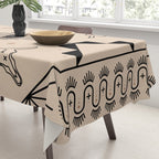Lost Desert Tile - Black & Camel Tablecloth Gallery Image 3