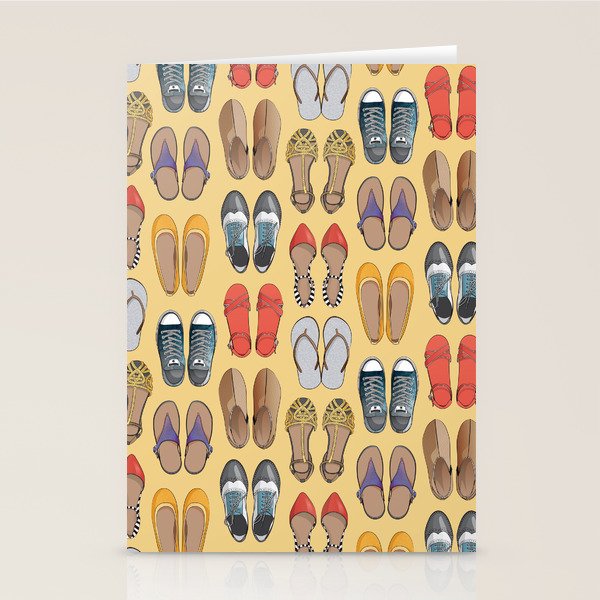 Hard choice // shoes on yellow background Stationery Card Gallery Image 2