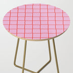 Retro Pink + Red Tiles Checker Plaid Side Table Gallery Image 2
