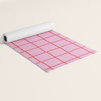 Retro Pink + Red Tiles Checker Plaid Yoga Mat Gallery Image 2