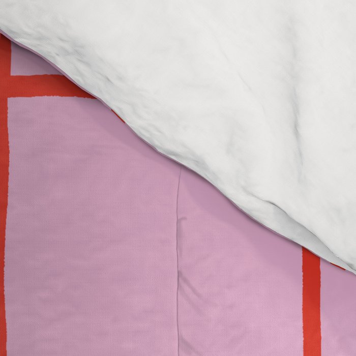Retro Pink + Red Tiles Checker Plaid Comforter Gallery Image 4