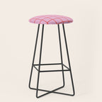 Retro Pink + Red Tiles Checker Plaid Stool Gallery Image 1