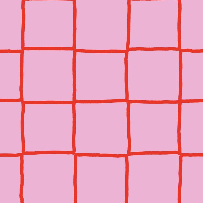 Retro Pink + Red Tiles Checker Plaid Coffee Mug Gallery Image 2