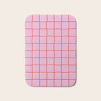 Retro Pink + Red Tiles Checker Plaid Bath Mat Gallery Image 1