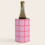 Retro Pink + Red Tiles Checker Plaid Wine Chiller Gallery Image 3