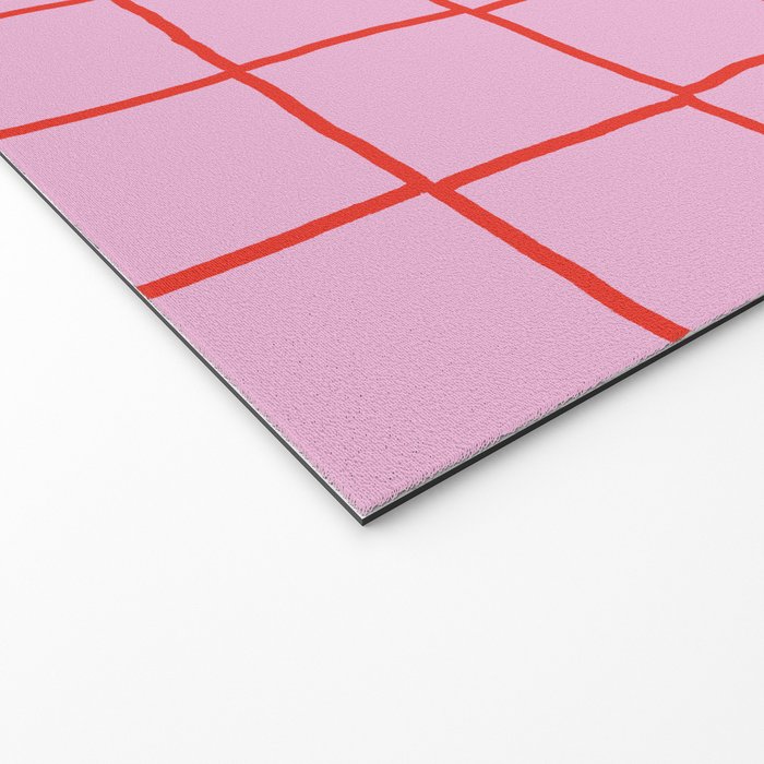 Retro Pink + Red Tiles Checker Plaid Welcome Mat Gallery Image 2