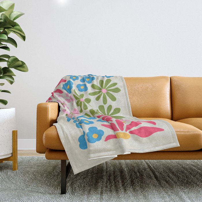 Flower Market 02: Kyoto Throw Blanket Gallery Image 1