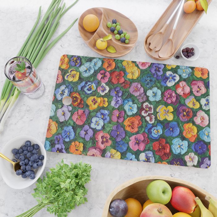 Pansy Gardn Cutting Board Gallery Image 2