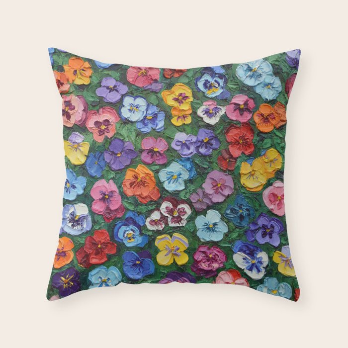 Pansy Gardn Throw Pillow Gallery Image 6