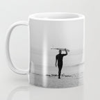 Surf Photography Print, Malibu California, Surf Art, Surf Decor, Black and White Print, Wall Art Coffee Mug Gallery Image 3