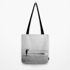 Surf Photography Print, Malibu California, Surf Art, Surf Decor, Black and White Print, Wall Art Tote Bag Gallery Image 2