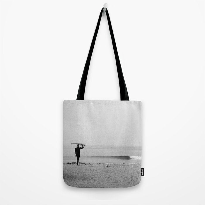 Surf Photography Print, Malibu California, Surf Art, Surf Decor, Black and White Print, Wall Art Tote Bag Gallery Image 2
