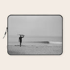 Surf Photography Print, Malibu California, Surf Art, Surf Decor, Black and White Print, Wall Art Laptop Sleeve Gallery Image 1