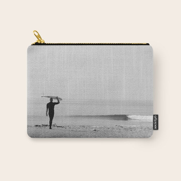 Surf Photography Print, Malibu California, Surf Art, Surf Decor, Black and White Print, Wall Art Carry All Pouch Gallery Image 1