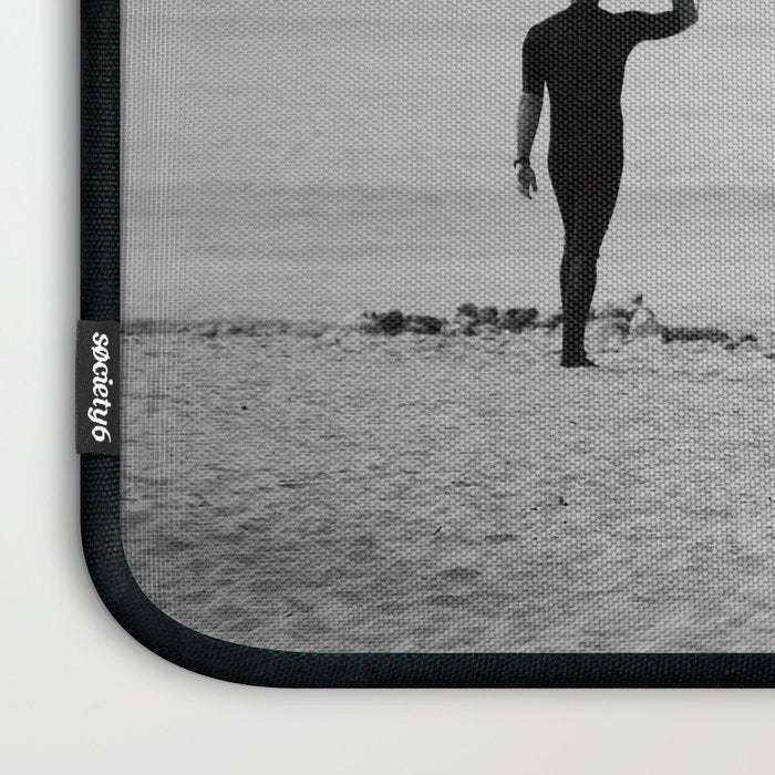 Surf Photography Print, Malibu California, Surf Art, Surf Decor, Black and White Print, Wall Art Laptop Sleeve Gallery Image 3