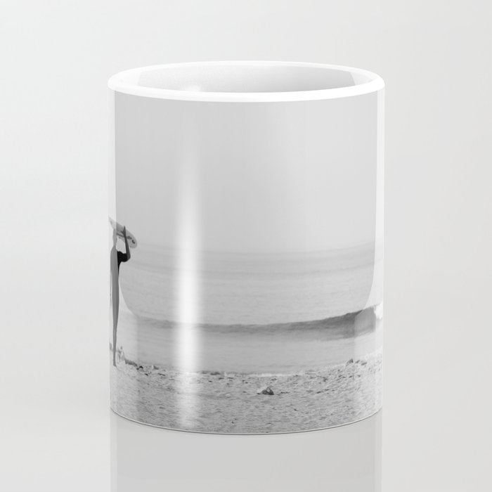 Surf Photography Print, Malibu California, Surf Art, Surf Decor, Black and White Print, Wall Art Coffee Mug Gallery Image 4