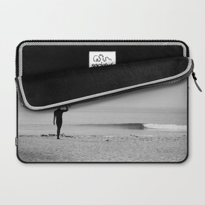 Surf Photography Print, Malibu California, Surf Art, Surf Decor, Black and White Print, Wall Art Laptop Sleeve Gallery Image 2