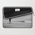 Surf Photography Print, Malibu California, Surf Art, Surf Decor, Black and White Print, Wall Art Laptop Sleeve Gallery Image 2