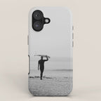 Surf Photography Print, Malibu California, Surf Art, Surf Decor, Black and White Print, Wall Art iPhone Case Gallery Image 1