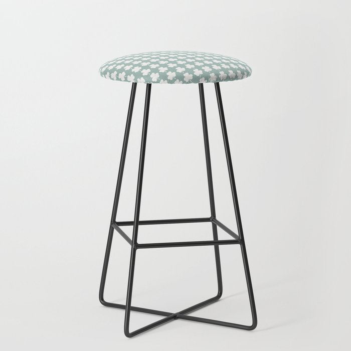 Clovers XXXI Sage Green Botanical Pattern Stool Gallery Image 1