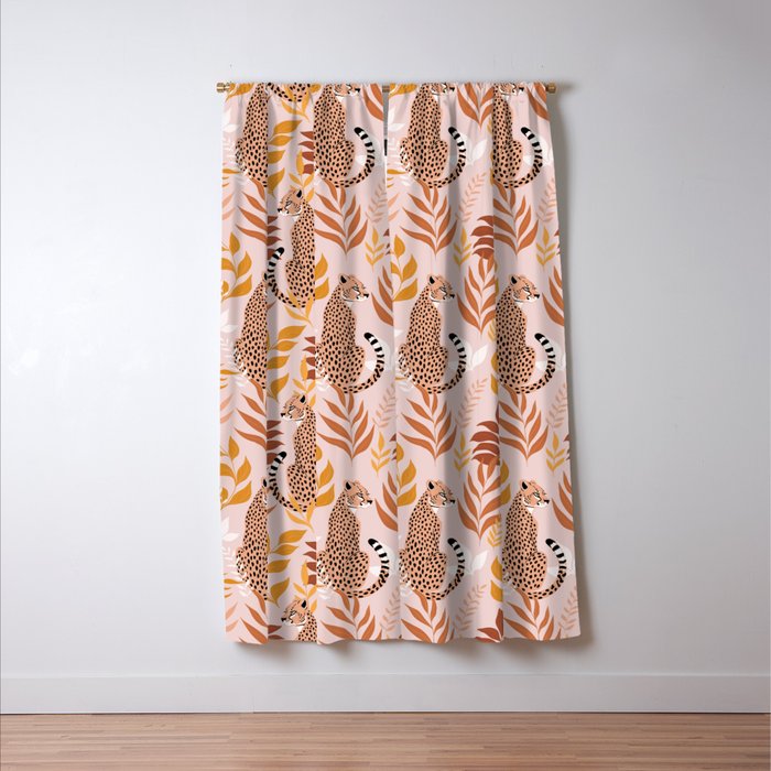 Summer Cheetah Pattern I - Terracotta  Window Curtain Gallery Image 3