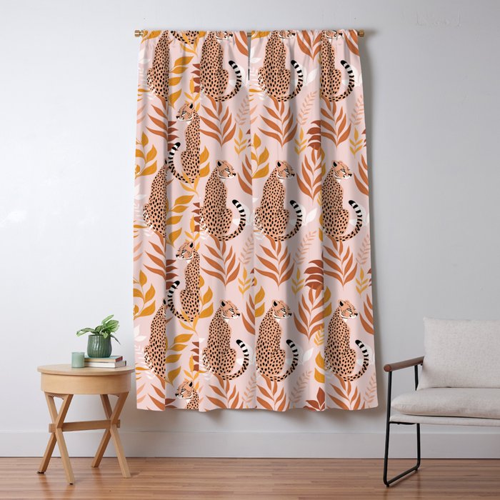 Summer Cheetah Pattern I - Terracotta  Window Curtain Gallery Image 5