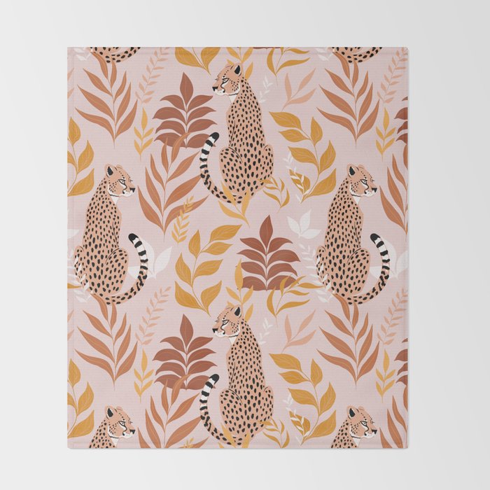 Summer Cheetah Pattern I - Terracotta  Throw Blanket Gallery Image 2