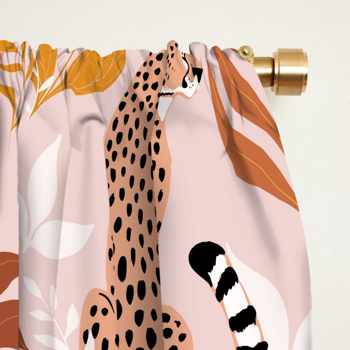 Summer Cheetah Pattern I - Terracotta  Window Curtain Gallery Image 2