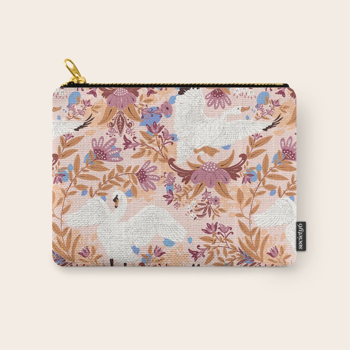 Elegant Swans in Bloom Carry All Pouch Gallery Image 1