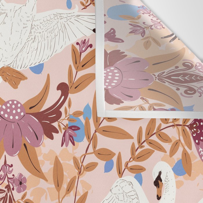 Elegant Swans in Bloom Wall Tapestry Gallery Image 3