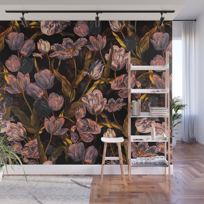 Magic Tulips Pattern II Wall Mural Gallery Image 1