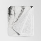 Wild Horse, Black and White Photography Throw Blanket Gallery Image 3