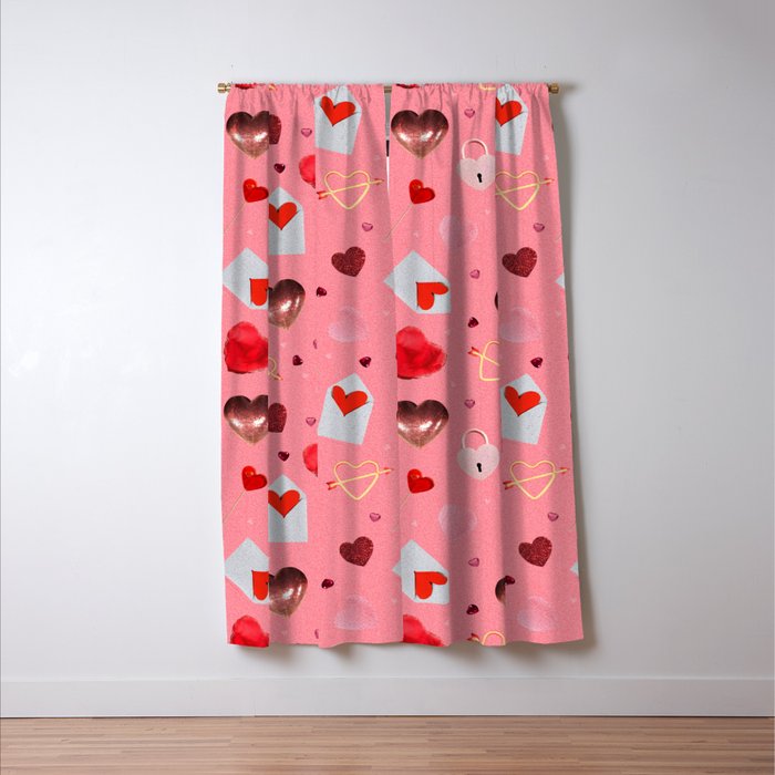 Valentine Collage Print Window Curtain Gallery Image 3