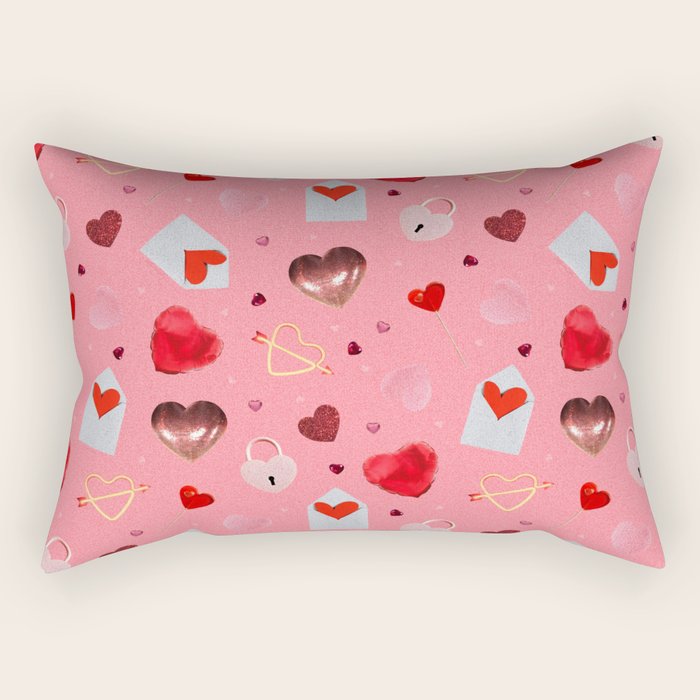 Valentine Collage Print Rectangular Pillow Gallery Image 1