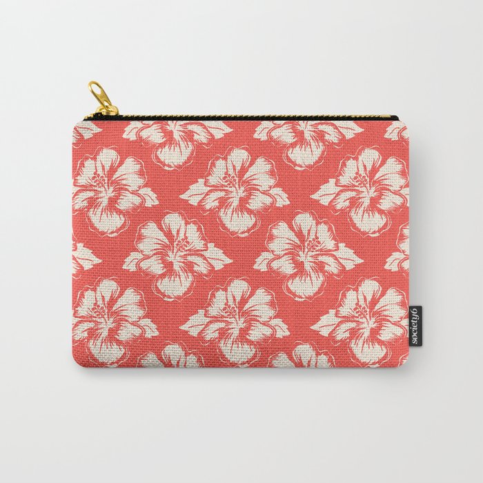 Red tropical summer flower art pattern Carry All Pouch Gallery Image 1
