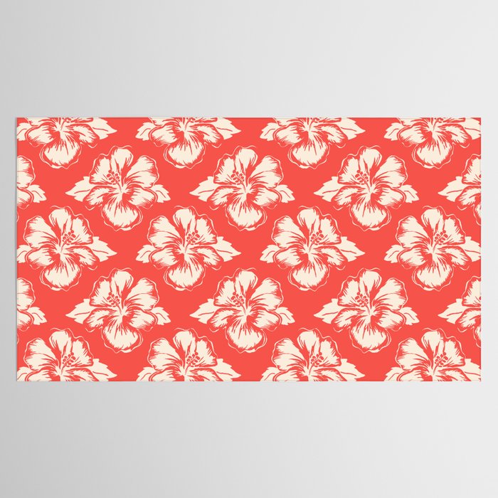 Red tropical summer flower art pattern Tablecloth Gallery Image 2