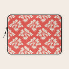 Red tropical summer flower art pattern Laptop Sleeve Gallery Image 1