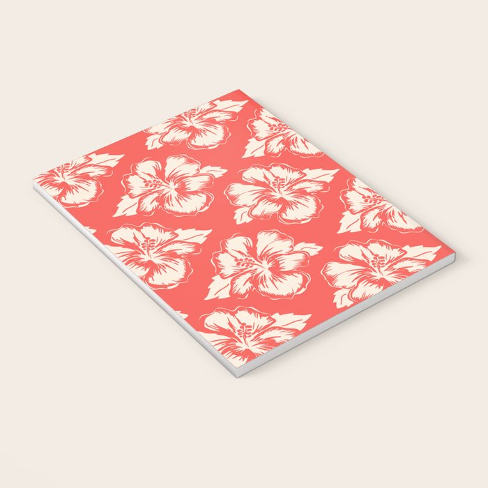 Red tropical summer flower art pattern Notebook Gallery Image 3